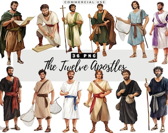 Bible Characters,  12 Apostles, Religious Clip art, Religious Clipart Collection, Biblical Stories, Old Testament Moses Clipart, Bible Study