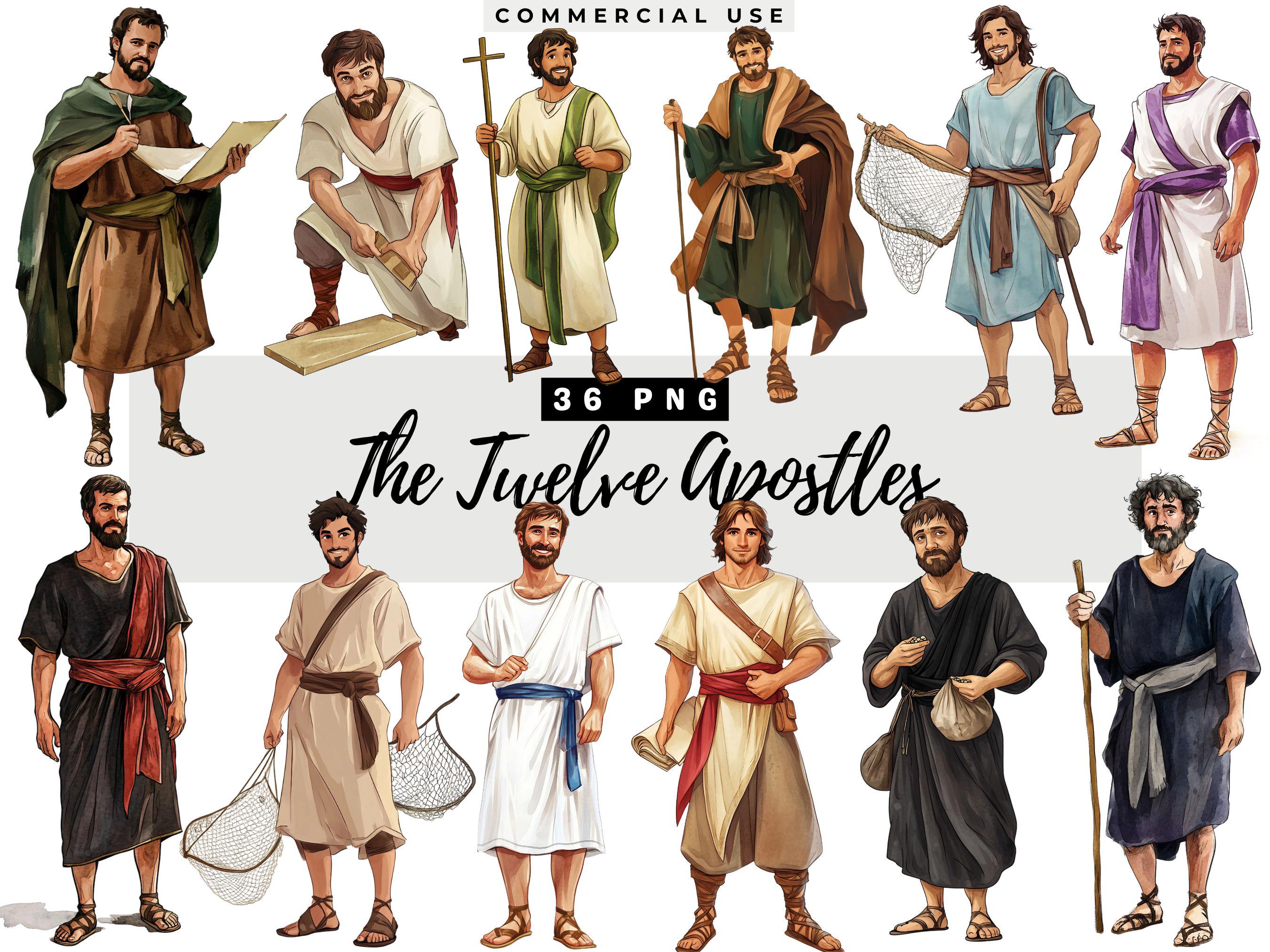 Bible Characters,  12 Apostles, Religious Clip art, Religious Clipart Collection, Biblical Stories, Old Testament Moses Clipart, Bible Study