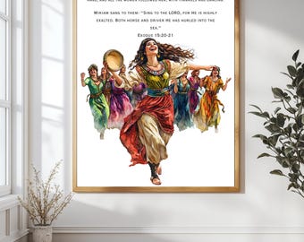 Christian Poster, Scripture Wall Print,Christian Gift, Bible Verse Print, Wall Decor, Printable Wall Art, Christian Music Art, Miriam