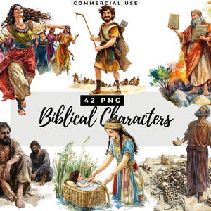 Bible Characters, Religious Clip art, Biblical People Clip Art, Religious Clipart Collection, Biblical Stories, Old Testament Moses Clipart