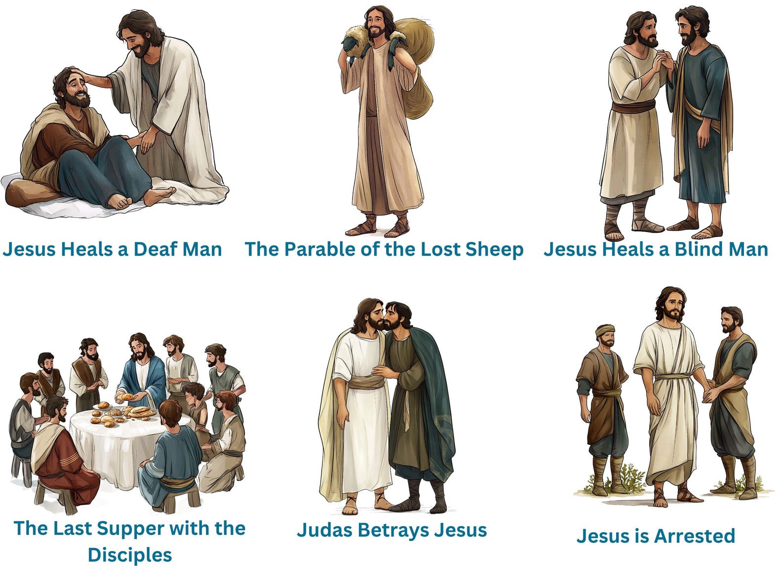 Miracles of Jesus New Testament Clipart, Bible Stories, Biblical ...
