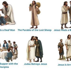 Miracles of Jesus New Testament Clipart, Bible Stories, Biblical ...