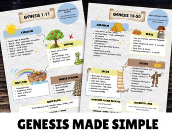 Bible Study Guide for Genesis-Printable Workbook, Digital Download Bible Activities, Christian Devotional, Easy to Use Notes pdf