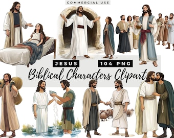 Biblical Characters Jesus Miracles clipart, Bible Stories, Religious Clip Art, Commercial Use, Sunday School Graphics, New Testament