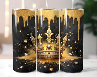 Luxury tumbler wrap, Glam Bling Design, Diamond Gold Fashion Graphics, Classy Designer Tumbler PNG Download