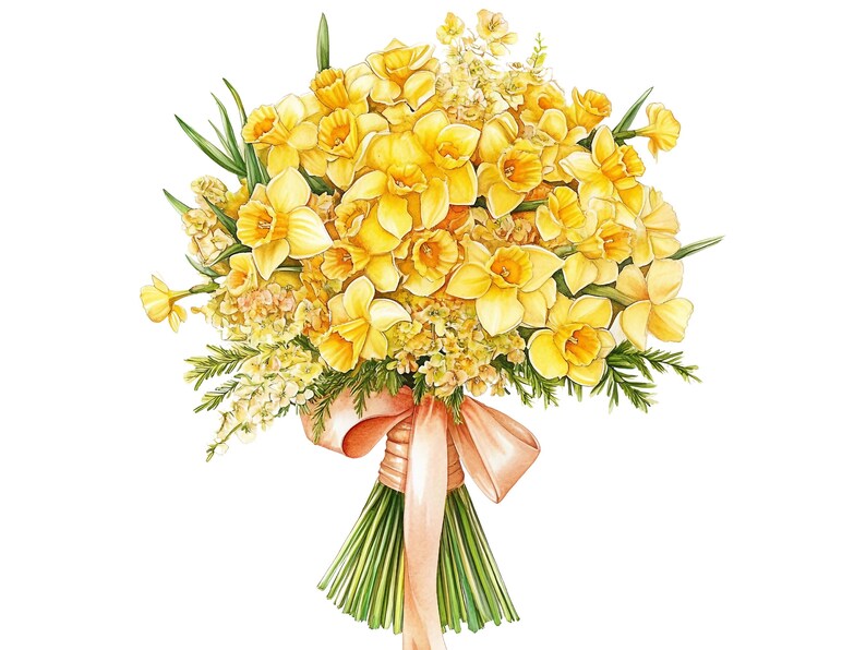 Birthmonth Flower Bouquet Clipart, Birthflower Png, Watercolor Birthflowers, Floral Illustration Png