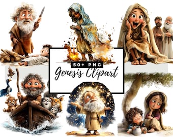 Genesis Old Testament Clipart, Creation Clip Art, Bible Characters Png, Religious Art for Kids, Sunday School Bible Story Graphics