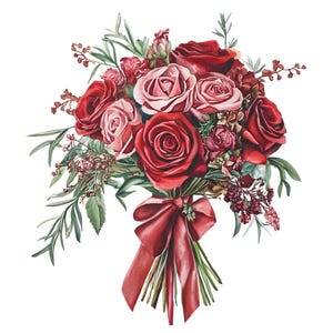Birthmonth Flower Bouquet Clipart, Birthflower Png, Watercolor Birthflowers, Floral Illustration Png