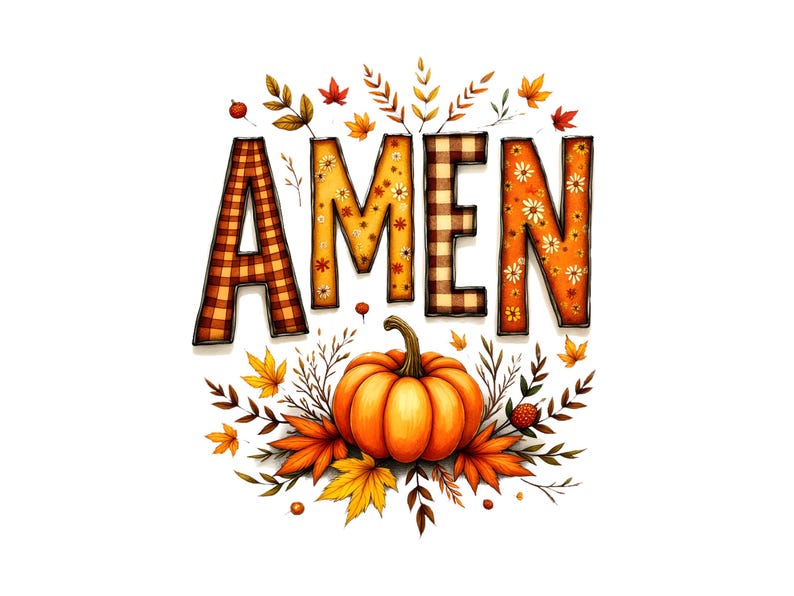 Amen Fall Floral PNG, Christian Women Sublimation Designs, Thankful PNG ...