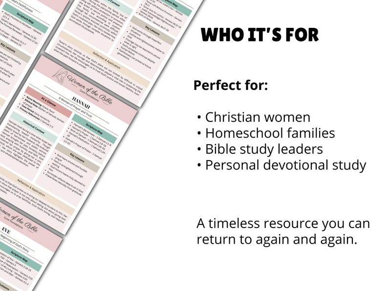 Women of the Bible Character Study Guide, Women’s Devotional Tip-ins ...