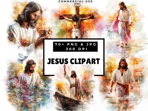 Jesus Clipart Png, New Testament Designs, Watercolor Jesus Illustration, , Bible Graphics, Christian Sublimation