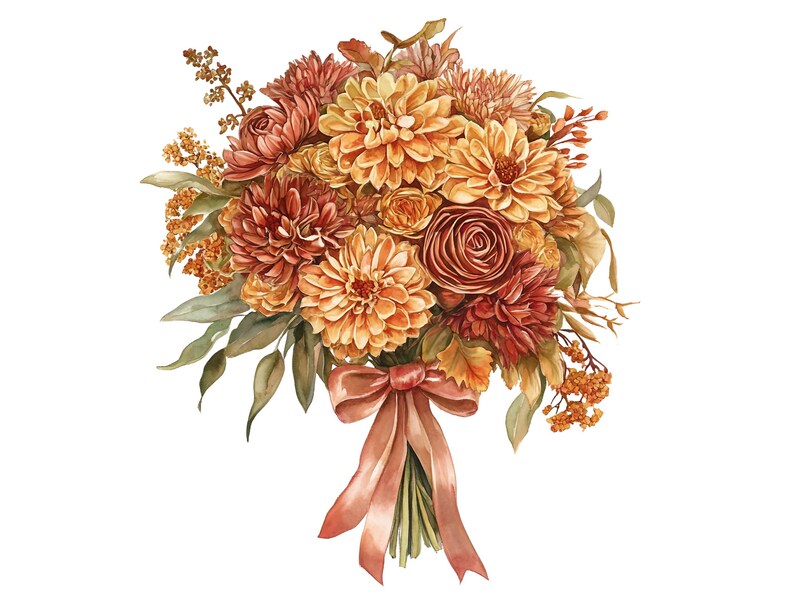 Birthmonth Flower Bouquet Clipart, Birthflower Png, Watercolor Birthflowers, Floral Illustration Png