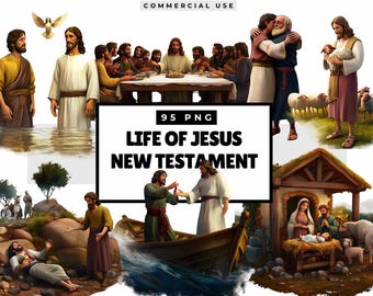 Jezus Nieuwe Testament Clipart - Bijbelverhalen Kunst, Bijbelse Personages PNG voor religieuze knutselprojecten en zondagsschool