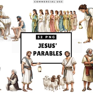 Jesus’ Parables Clipart, Bible Characters Png, Religious Clipart Collection, Biblical Stories, Bible Study