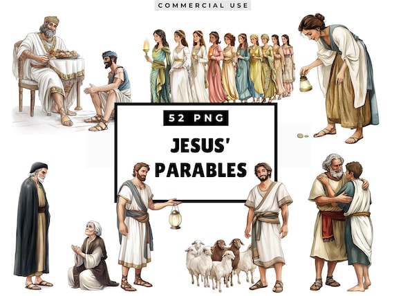Jesus’ Parables Clipart, Bible Characters Png, Religious Clipart Collection, Biblical Stories, Bible Study