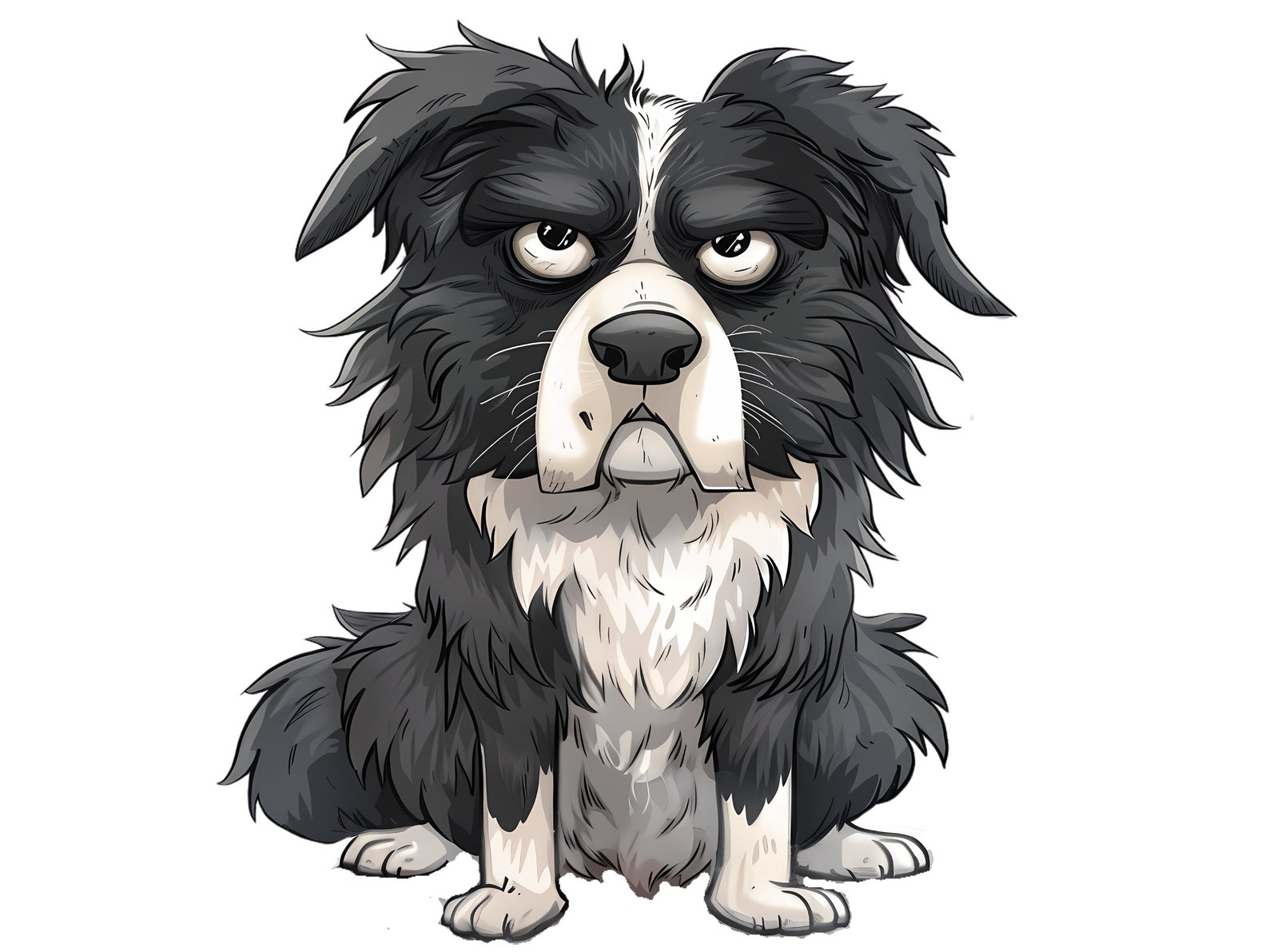 Grumpy Dog Clipart, Funny Faced Dogs, Quirky Dogs Png, Cartoon Style ...