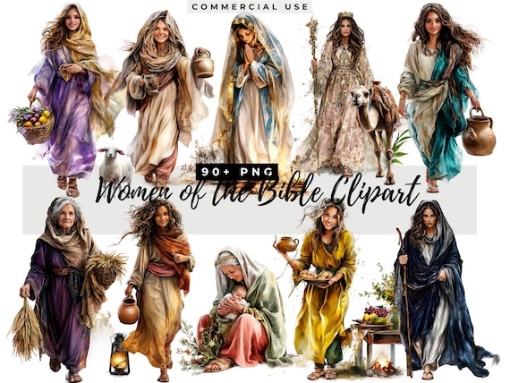 Women of the Bible Clipart, Bible Story Art, Biblical Characters,Sunday School Christian PNG, Junk Journals