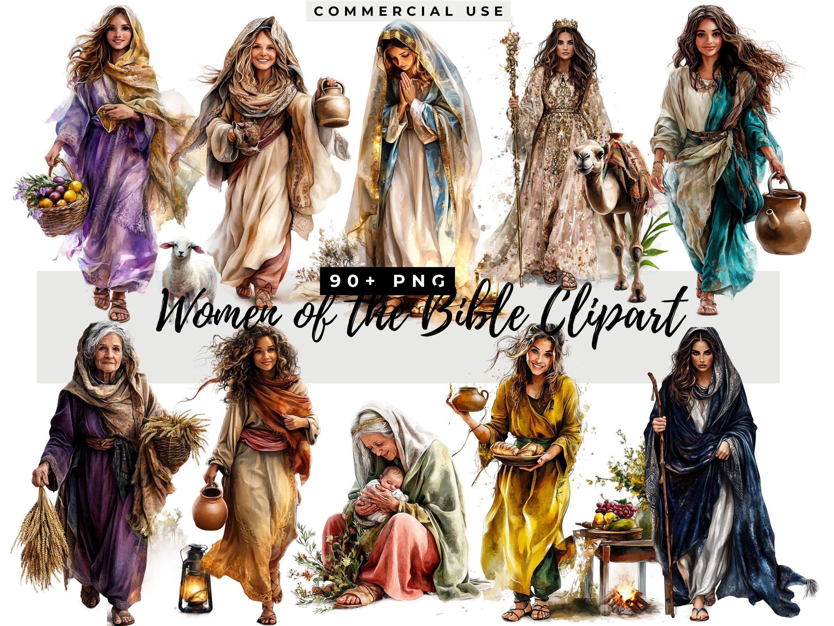 Women of the Bible Clipart, Biblical Characters, Bible Story Art, Sunday  School Illustration, Christian PNG - Etsy Israel, image size:2700x2025