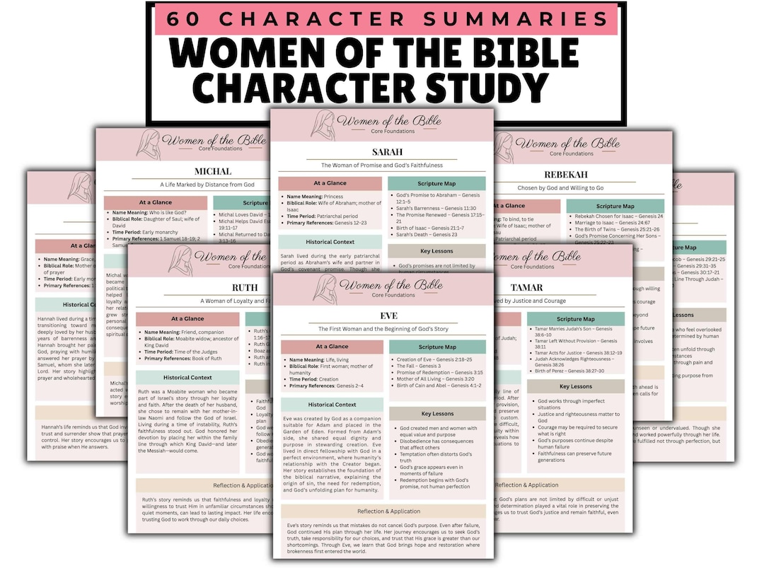 Women of the Bible Character Study Guide, Women’s Devotional Tip-ins ...