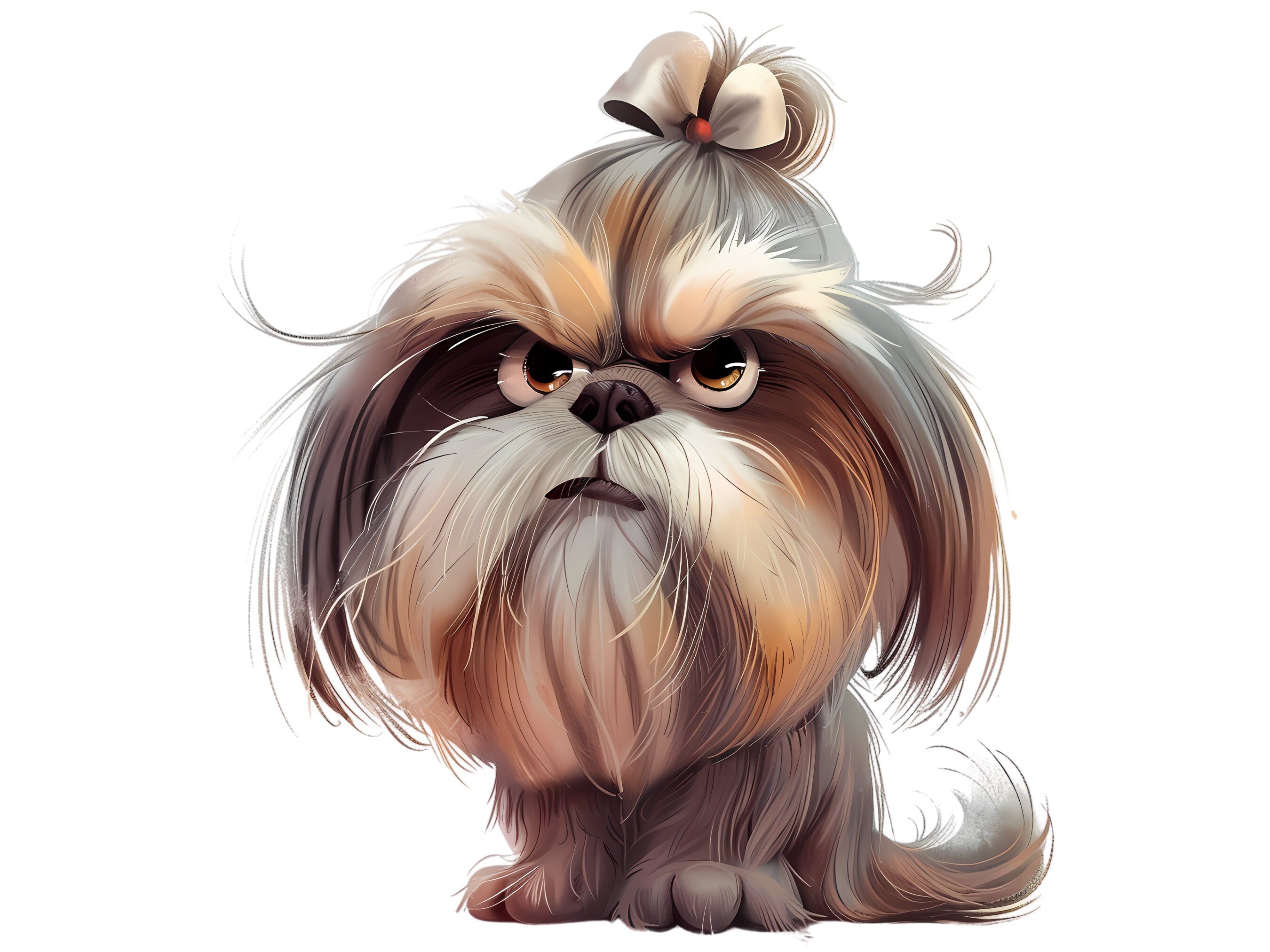 Grumpy Dog Clipart, Funny Faced Dogs, Quirky Dogs Png, Cartoon Style ...