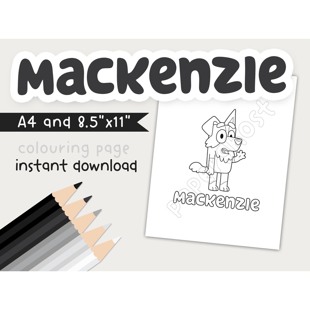 Mackenzie Colouring Page Bluey Digital Instant Download - Etsy
