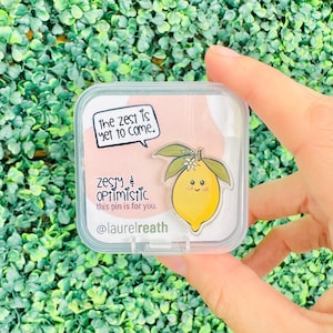 Cytrynowy akrylowy pin: pikantny, optymistyczny dodatek