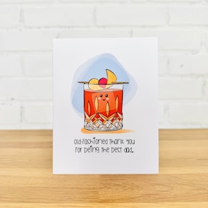 OLD-FASHIONED DAD Card | Old Fashioned Greeting Card, Cute Father's Day Cards, Funny Dad Cards, Cute Cards for husband, Funny Cocktail Card