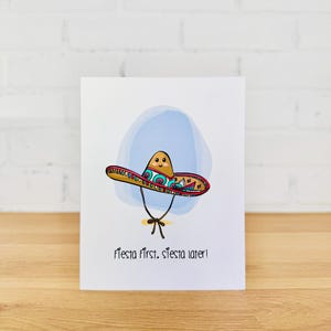 Tarjeta FIESTA PRIMERO / Tarjeta de felicitación con sombrero, linda tarjeta de fiesta primero, siesta después, tarjeta del Cinco de Mayo, divertida tarjeta de fiesta, linda tarjeta para amigos