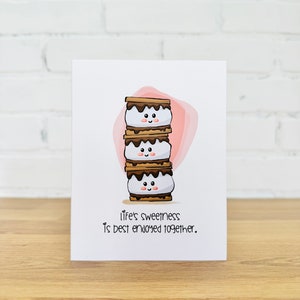 S'MORES Card | S'mores Greeting Card, Cute Friendship Card, Funny Food Cards, Dessert Card, S'Mores Card, Camper Card, Cute Card for Friends