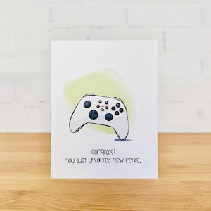 Tarjeta NEW PERKS / Tarjeta de felicitación de X Box, tarjeta de consola de juegos, tarjeta de control de juegos, tarjeta de celebración, linda tarjeta de realidad virtual para amigos, realidad virtual