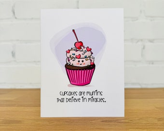 Tarjeta de cumpleaños con cupcakes/tarjeta de felicitación