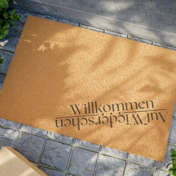 Willkommen/Auf Wiedersehen Welcome Doormat- Bring The World To Your Front Door!