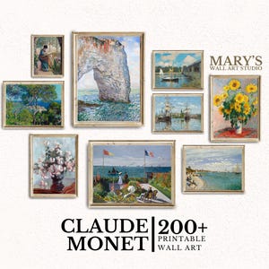 Claude Monet Collection 200+ Printable Wall Art | Vintage Famous Impressionist Art Prints for Home Decor Monet Posters  | Digital Downloads