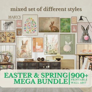 900+ SPRING Printable Wall Art MEGA Bundle, Spring Wall Art, Wildflowers & Easter Prints, Vintage Wall Art, Seasonal Decor Instant Download