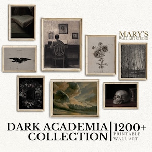 Dark Academia Decor, Mega Bundle Set Of 1200+ Prints, Moody Dark Printable Gallery Wall Art Set, Cottagecore Paintings, Moody & Dark Print
