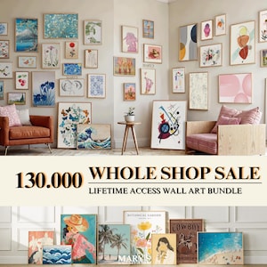 WHOLE SHOP SALE 130000 Mega Wall Art Set Printable Maximalist Gallery Trendy Aesthetic Prints Eclectic Posters Digital Download Bundle