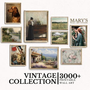 3000 Vintage Printable Rustic European Wall Art Prints Set, MEGA BUNDLE, French Country Farmhouse Antique Oil Painting, Digital Download
