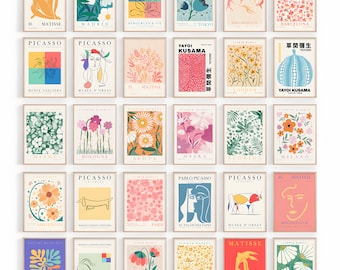 Flower Market Art Print Set: Picasso, Matisse, Kusama (Digital Download)