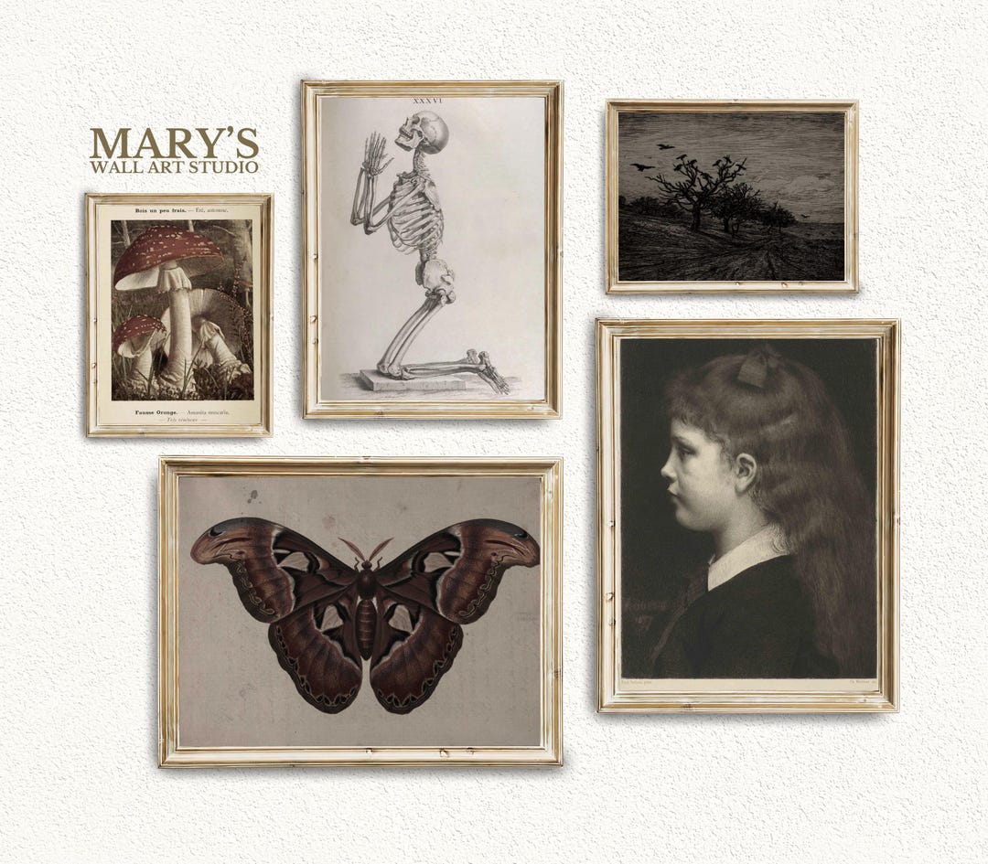 Dark Academia Gallery Wall Art Set, Vintage Gothic Decor (digital ...