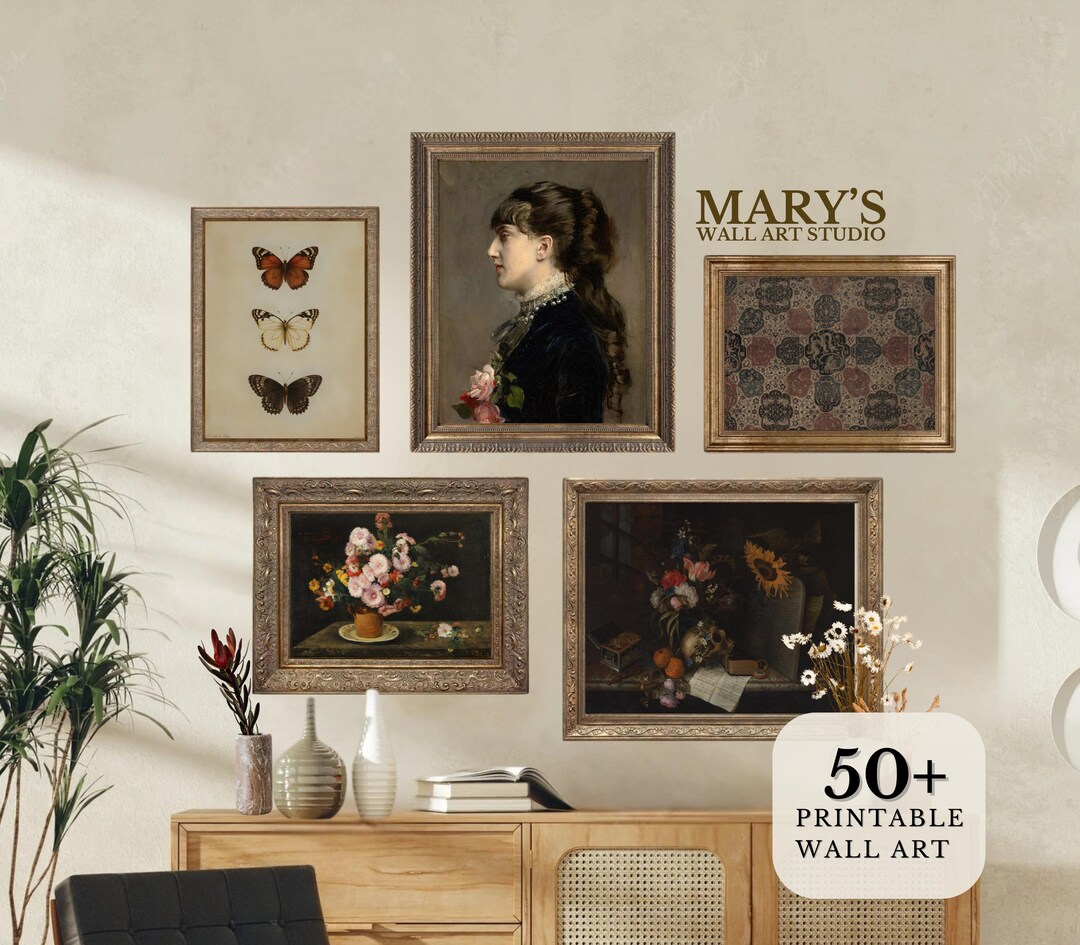 50+ Dark Floral Wall Art Bundle Vintage Moody Prints Dark Academia ...