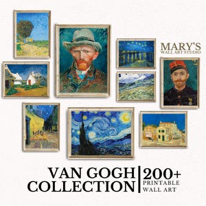 200+ Vincent Van Gogh Wall Art Digital Prints Set Eclectic Home Decor Printable Famous Classic Digital Oil Paintings Mega Bundle Print Set