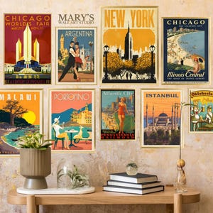 Printable travel wall art bundle featuring 1200+ high-resolution posters. Includes vintage, retro, preppy, minimalist, and colorful city and country designs like Paris, Rome, New York, Amalfi, and more. Digital download JPG files, ideal for home decor, gallery walls, offices, Airbnb, and gifts. Travel-themed printable art for instant download. Multiple sizes included for easy at-home or professional printing.