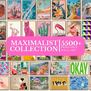 5500+ eclectische maximalistische muurkunstafdrukken: megabundel, maximalist woondecoratie trendy galerijset