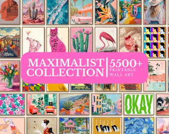5500+ Eclectic Maximalist Wall Art Prints: Mega Bundle, Maximalist Home Decor Trendy Gallery Set