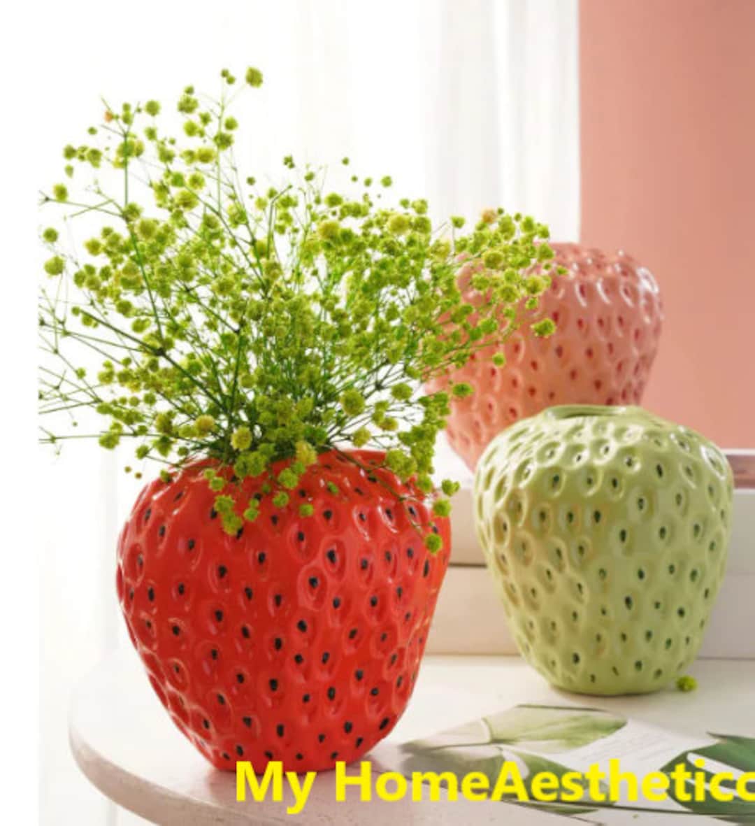 1 Pièce Vase à Fleur Fraise Design Mignon ABS Créatif Pour Etsy