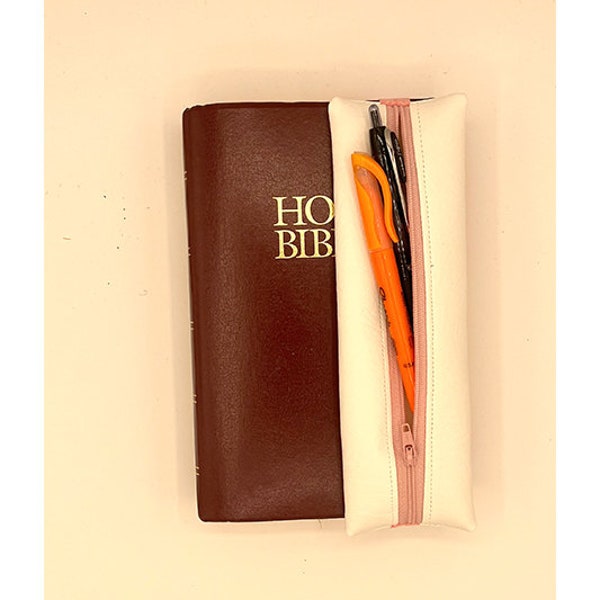 Pencil Pouch; Slim Pencil Case; Journal Planner Pen case; Pencil Pouch with Elastic Strap for notebook, Rocketbook, Bible; A4/8.5 pouch