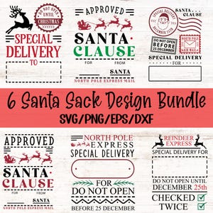 Personlig jultomtesäck SVG-paket: Nordpolsdesign (digital nedladdning)