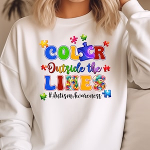 Autism Awareness PNG: Color Outside The Lines Design (Digital Download)