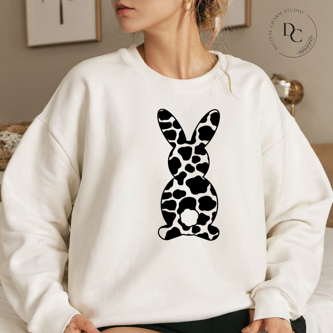 Cow Print Easter Bunny SVG: Shirt Design (digital Download) - Etsy