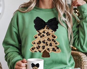 Leopard Christmas Tree PNG, Christmas Shirt Design (Digital Download)